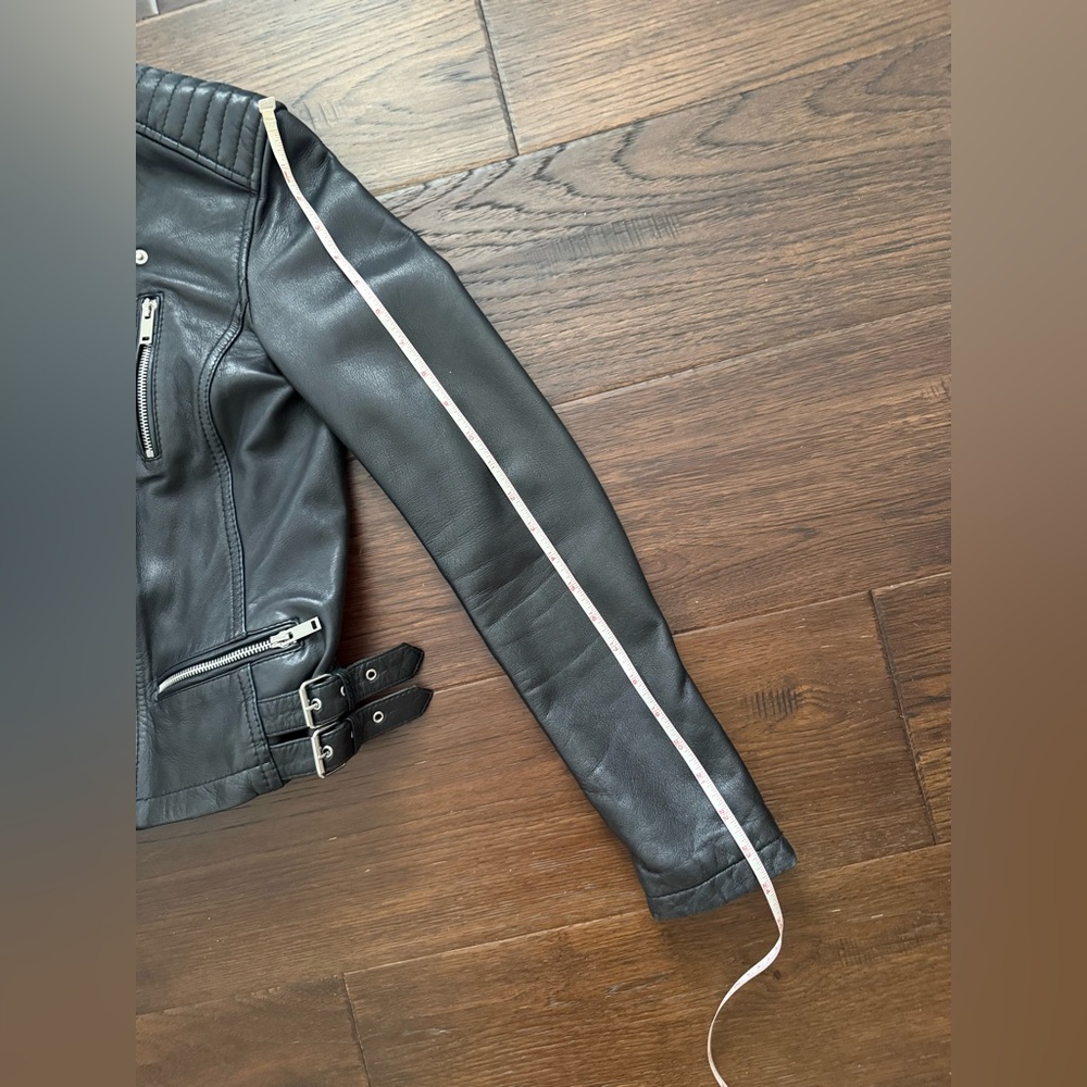 ZARA Women’s Black  Genuine Leather Moto Jacket, great condition, very soft - Picture 12 of 12